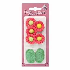 Lilled+lehed punane 5+5tk