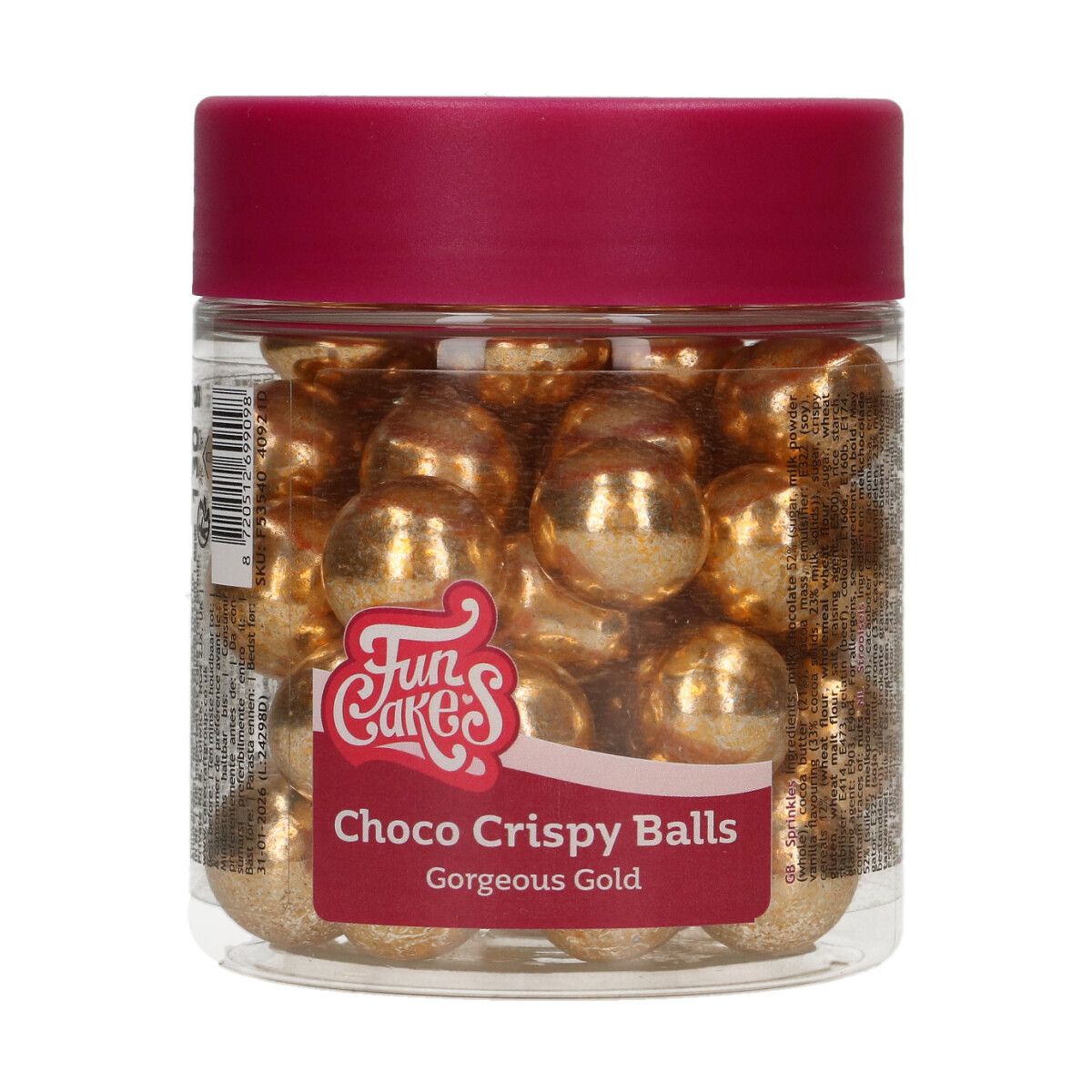 Šokolaadipärlid metallik kuldsed Choco Crispy Balls Metallic Gold 130g