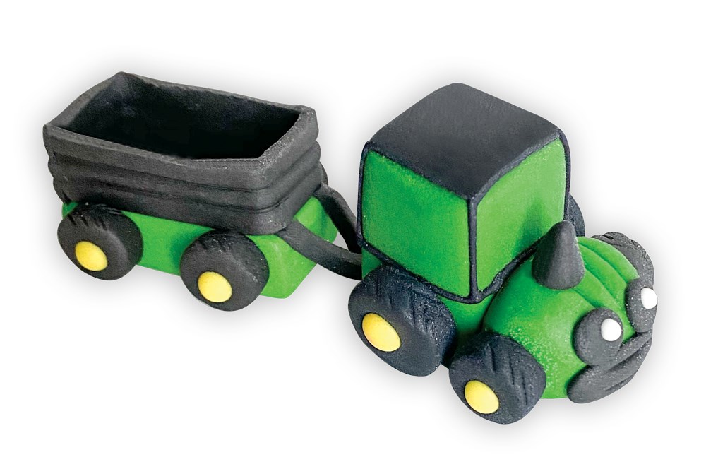 Traktor järelkäruga roheline