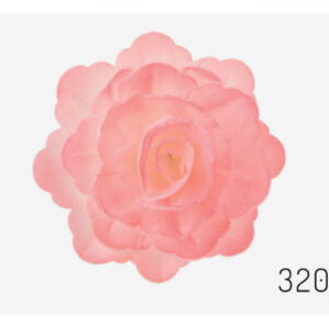 Vahvliroos suur roosa varjundiga 3tk + 6 lehte