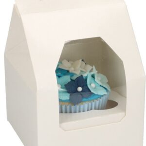 Muffinite karp 1-le valge aknaga 9*9*13cm