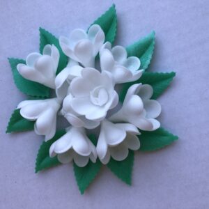 Vahvlilill roos väike valge 10tk+10lehte