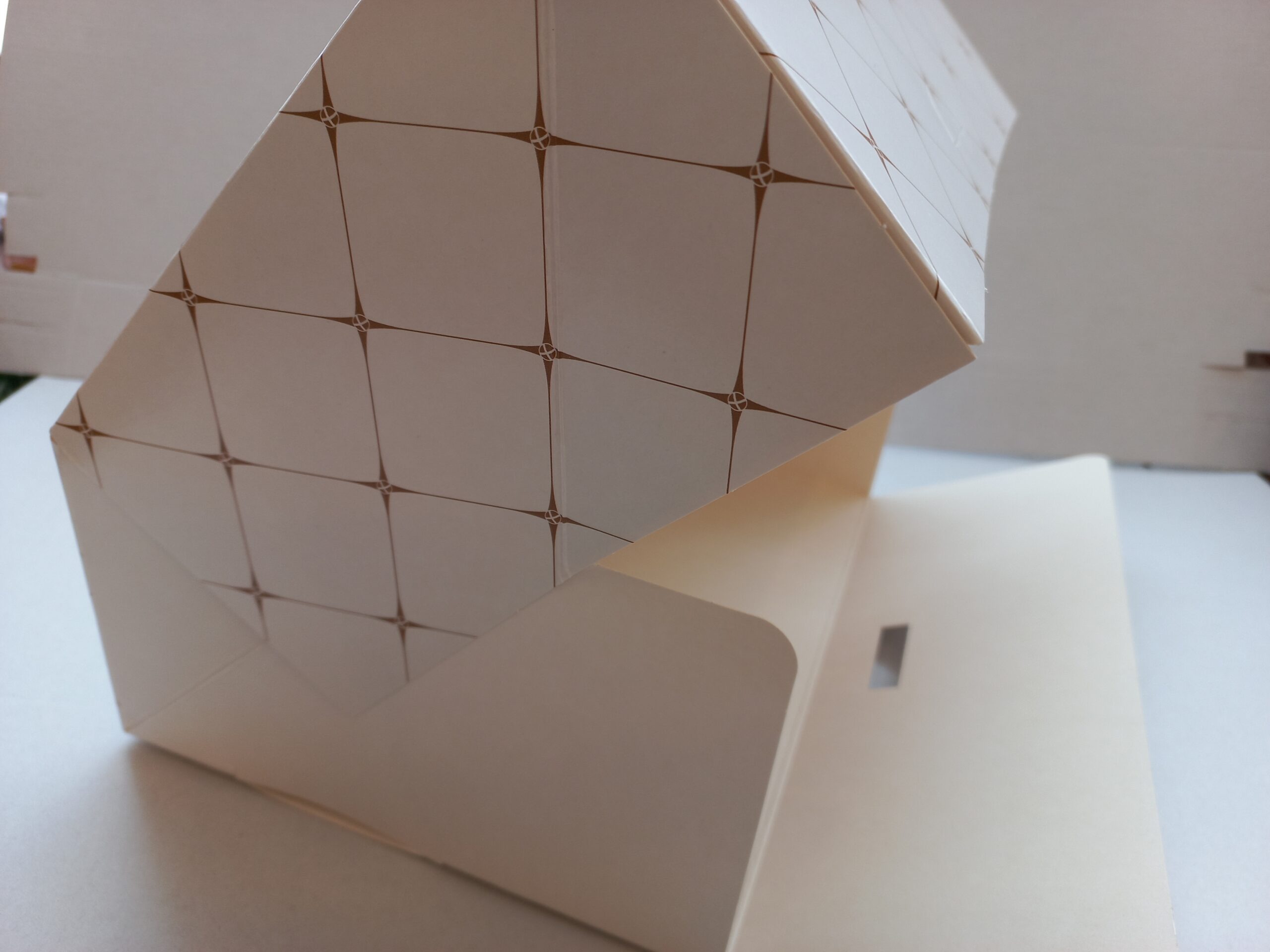 Kuldse mustriga koogi/tordikarp 20x20x12cm - Pilt 2